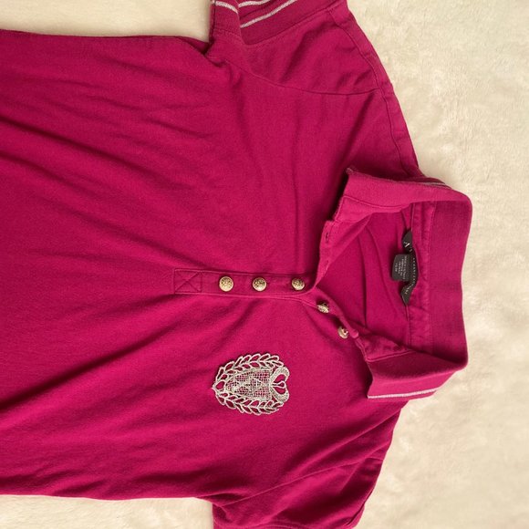 Armani Exchange Fuschia Polo with Crest - Picture 6 of 9